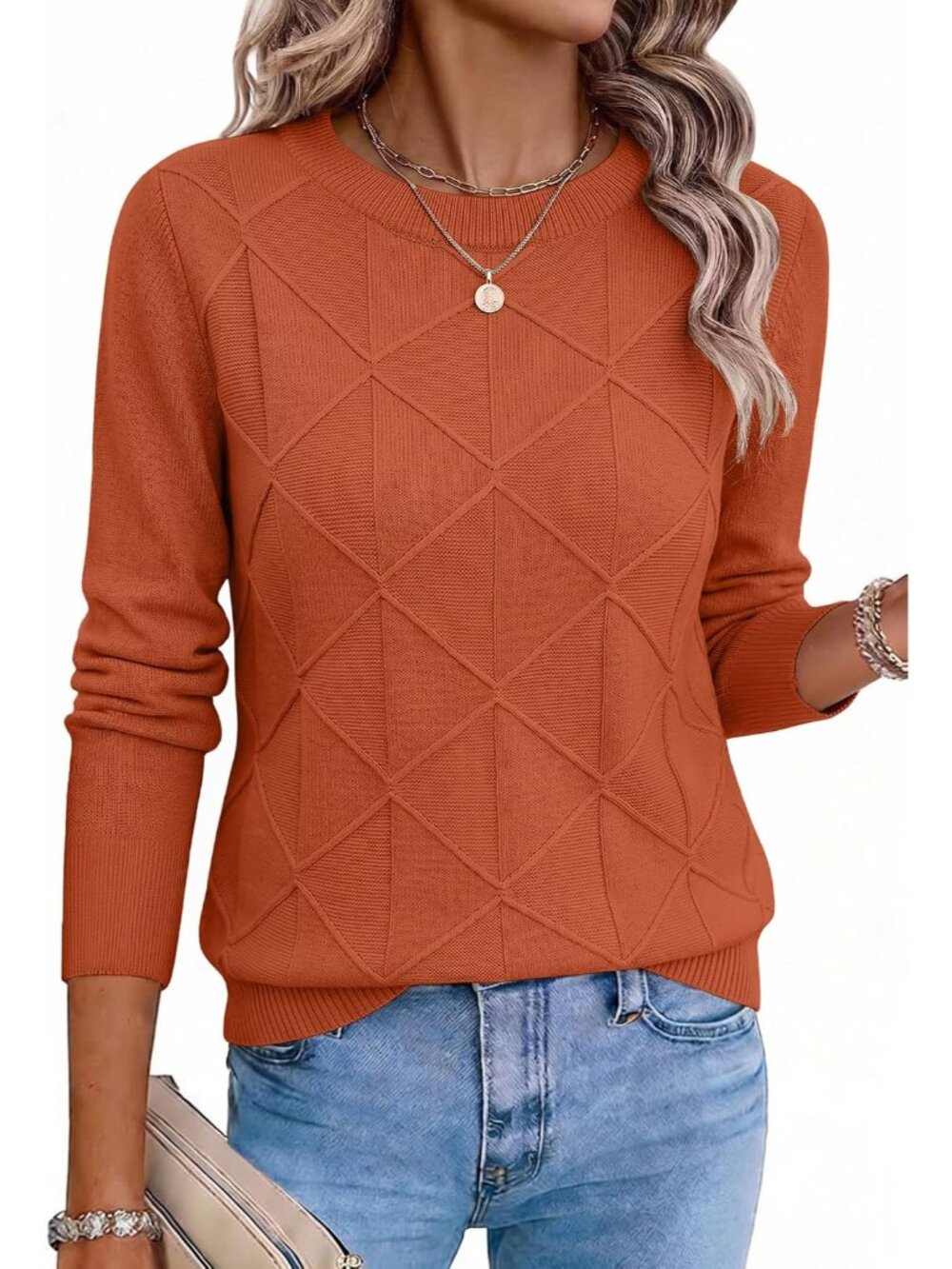 Women's Cozy Crewneck Cable Knit Sweater